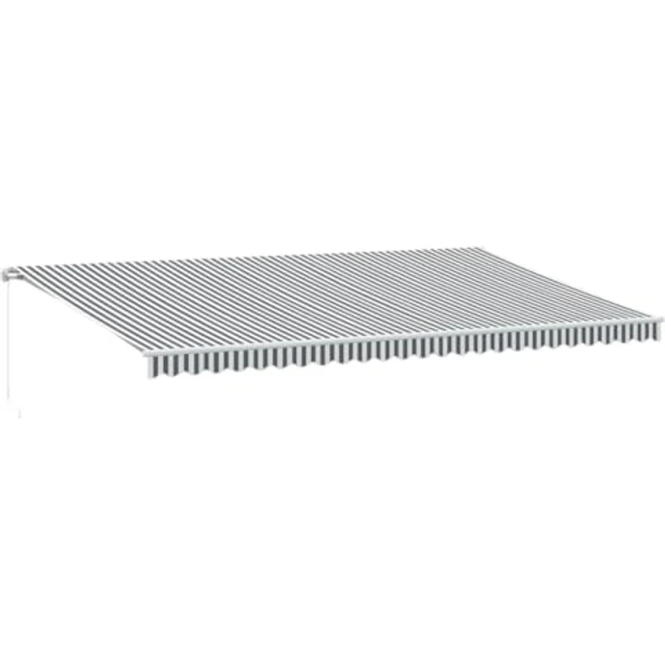 vidaXL Markise Markise Manuell Anthrazit Weiß 600x350 cm, langlebiges UV-beständiges Material, einfache Bedienung und vielseitige Einsatzmöglichkeiten – Bild 1