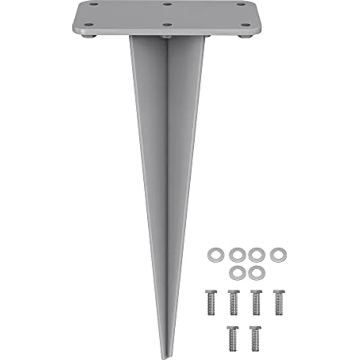 SONGMICS Erdanker, Bodenanker für Standpfosten von Seitenmarkisen, Erdnagel, nur für SONGMICS Alu-Doppelseitenmarkisen geeignet, grau GSA006