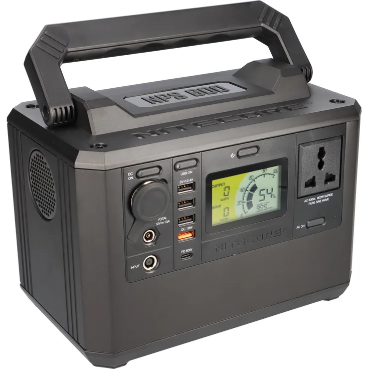 Nitecore NPS600 Akku Power Station 165000mAh unabhängige Stromversorgung Kapazität: 165000mAh Ausgänge: 12V, USB, USB-QC, USB-C & 230V