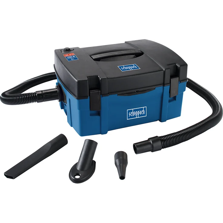 Scheppach Absauganlage HD2P 3in1 Absaugung Staubsauger - 1250 Watt | Luftleistung: 120m³/h | Füllmenge: 5 L | Filtergröße: 350 x 250mm | Schlauch-Ø/-länge: 40 / 2000mm | Ausblasfunktion – Bild 1