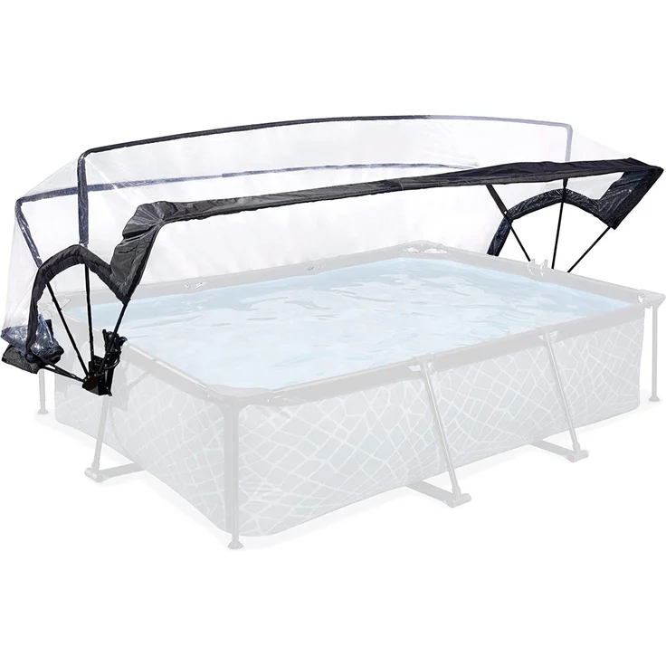 EXIT Swimming Pool Sonnendach, Abdeckhaube 300 x 200 cm klappbar, Poolüberdachung 0,16 mm Folienstärke, rechteckig mit Stahlrohr – Bild 1