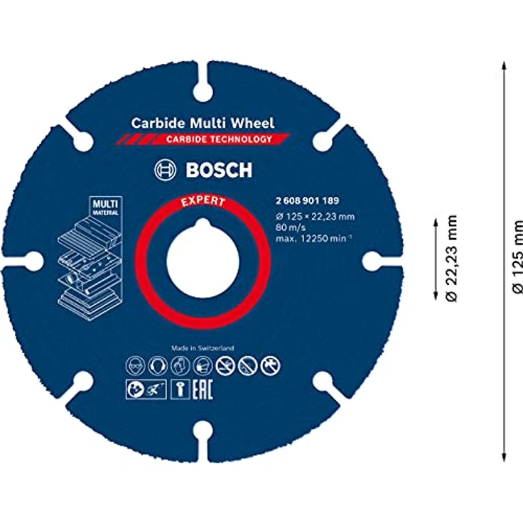 Bosch Professional Expert Carbide Multi Wheel Trennscheibe, 125 mm, 22,23 mm – Bild 2