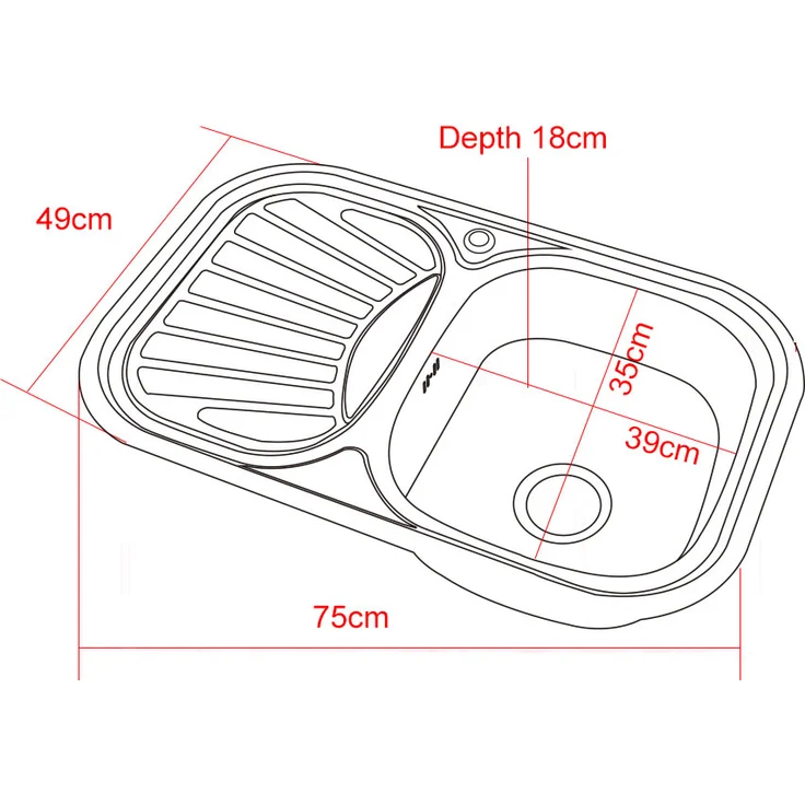 Küchenspüle Einbauspüle Spülbecken Spüle Siphon Edelstahl Küche Edelstahlspüle – Bild 4