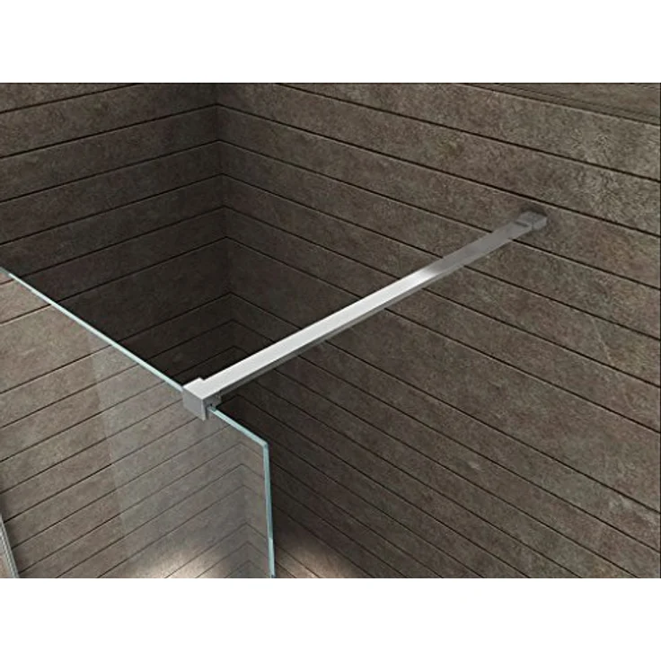Glasdeals Haltestange 140 cm, verchromter Messing Haltegriff für Duschwand, kantiges Profil – Bild 1