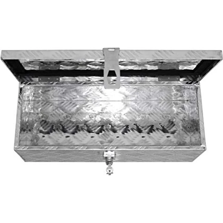 ECD Germany Aluminium Werkzeugbox, abschließbare Transportbox mit 21 Litern Fassungsvermögen, Silber, spritzwassergeschützt – Bild 2