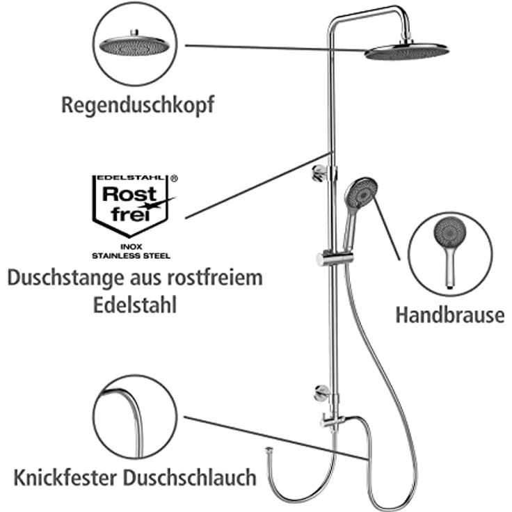 WENKO Duschsystem Watersaving, Wellness-Paradies mit Chromeffekt, wasser- und energiesparend – Bild 2
