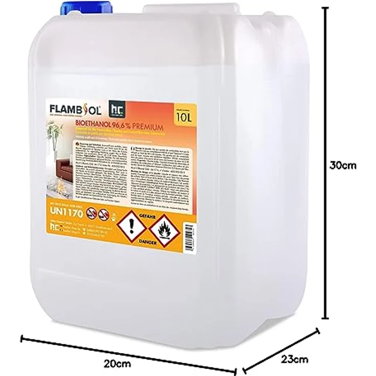 Höfer Chemie GmbH 1 x 10 Liter Bioethanol 96,6% Premium für Ethanolkamin in Kanistern – Bild 9