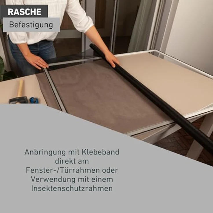 Windhager Moskitonetz, Insektenschutzgitter, UV-beständig und reißfest, BxH: 100x250 cm – Bild 5