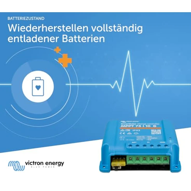 Victron Energy SmartSolar 75V 10 Amp 12/24-Volt Solar Laderegler (Bluetooth) - Effiziente MPPT-Technologie, fernsteuerbar über Bluetooth – Bild 3