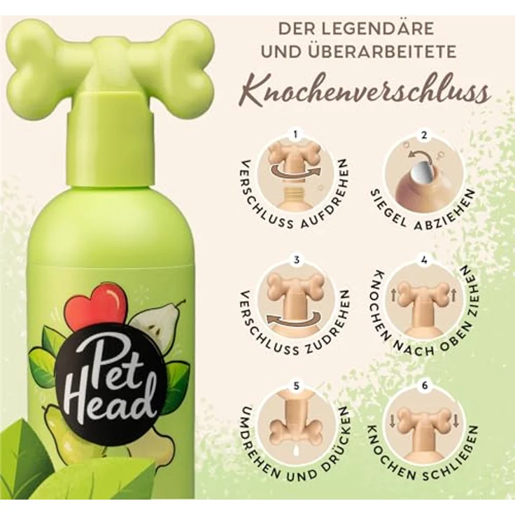Pet Head Tiershampoo "Mucky Puppy", Shampoo mit Birnen- und Feigenkaktus-Duft für Welpen, 300 ml, pH-ausgeglichen und pflanzliche Inhaltsstoffe – Bild 4