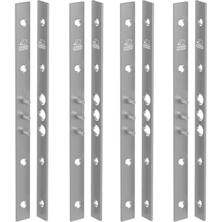 BASI Bändersicherung 4er Set, Scharnierseitensicherung für Holz-Türen, verzinkter Stahl, ohne Maueranker