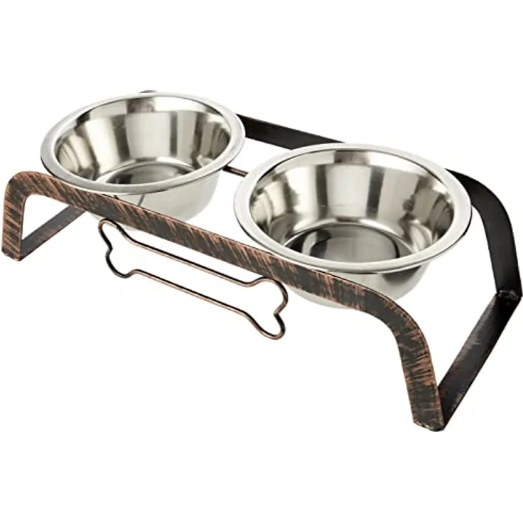 Rosewood Doppelter Dinnerbehälter aus Eisen in Knochenform, 800 ml, 2 Stück