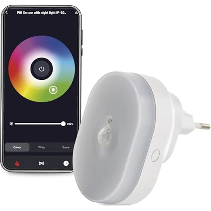 EMOS GoSmart 2in1 Infrarot-Bewegungsmelder und Nachtlicht, WiFi-Bewegungssensor mit App, farbiges Licht, 120° Erfassungswinkel, 5m Reichweite, IP20, 230V – Bild 1