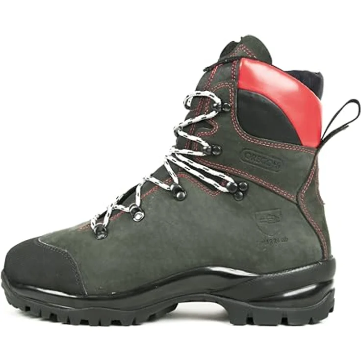 OREGON® Schnittschutzstiefel Klasse 2 Fiordland, Leder, wasserdicht, bis 300°C, Größe 43, grün – Bild 1
