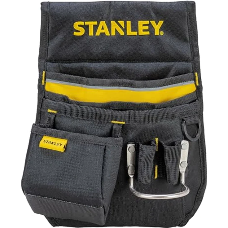 Stanley Gürteltasche - Werkzeuggürtel (33.2x23.5x7.5cm, 600 Denier Nylon, mit 2 Nageltaschen, 1 Hammerhalter und 1 Bandmaßtasche, leicht zugängliche Fächer) 1-96-181 – Bild 2