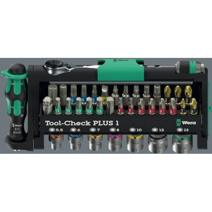 Wera Tool-Check Combi 1, 40-teiliges Bohrer- und Bitset mit KNIPEX Cobra, inklusive 1/4" Bit-Ratsche und Farbkennzeichnungssystem – Bild 3