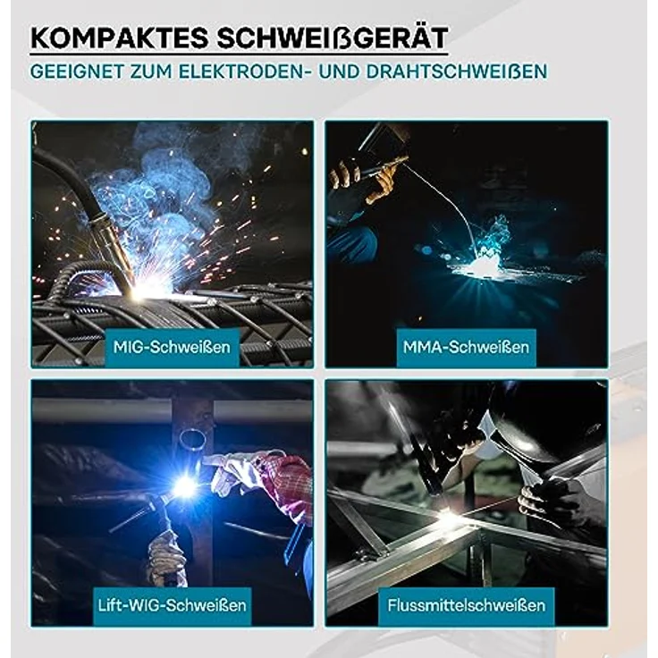 XPOtool IGBT Schweißgerät, digitales 120A Invertergerät für MIG, MMA, WIG/TIG und Flux-Fülldraht mit Hot Start und Arc Force – Bild 4