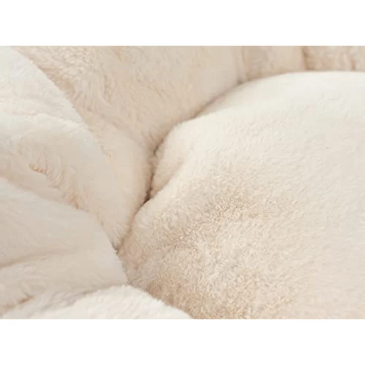 TrendPet Lunabed - Das runde Kuschelbett für Hunde und Katzen (Beige, S) – Bild 2