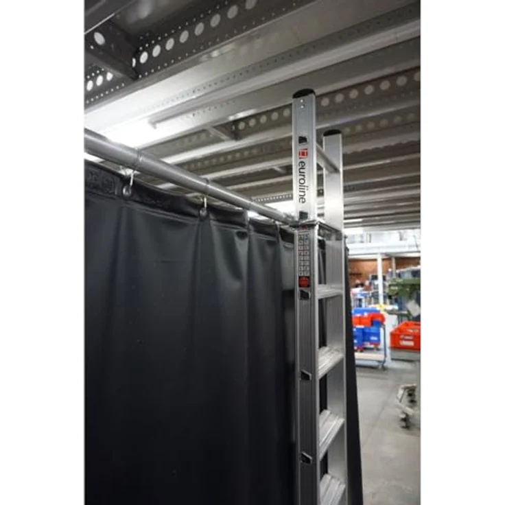 Euroline Premium 30176 Alu Stufenanlegeleiter, 10 Stufen mit Vario Einhängehaken ø 60mm, rutschfestes Stufenprofil, hohe Stabilität – Bild 3