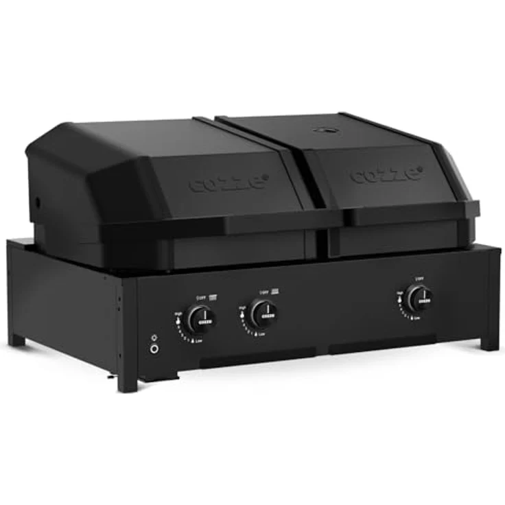 Cozze® Quattro 900, 4-in-1 Gasgrill Station mit Pizzofen, Plancha, Grill & 800°C Steakzone – 3 Brenner + Infrarot (13 kW), inkl. Pizzastein & Gusseisenplatte – Bild 2