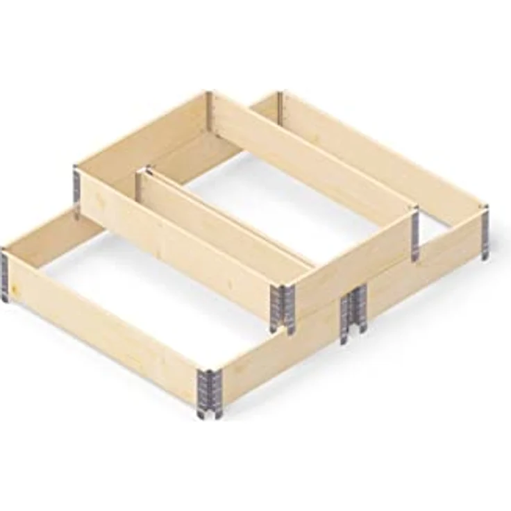 Kronus 3er-Set Palettenrahmen Hochbeet 80x60x60 cm stapelbar Aufsatzrahmen – Bild 2