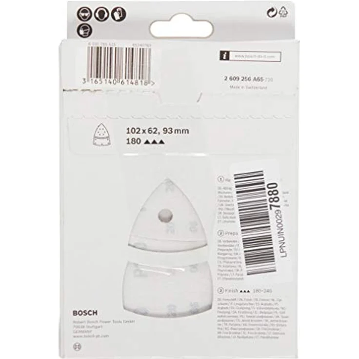 Bosch Schleifblatt (für Multischleifer verschiedene Materialien, 10 Stück, 102 x 62-93 mm, Körnung 180) – Bild 3