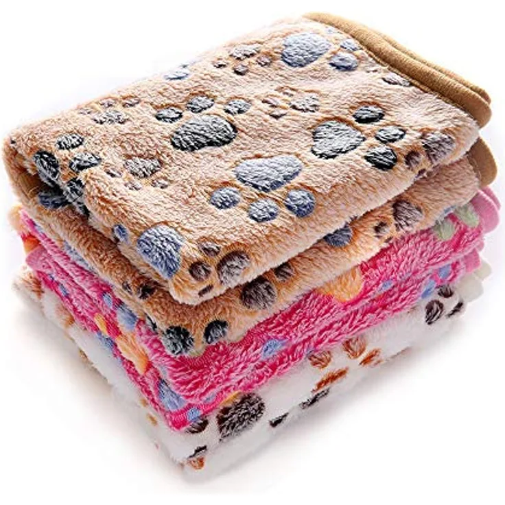 luciphia 1 Pack 3 Decken Super Weich Fluffy Premium Fleece Haustier Decke Flanell Wurf für Hund Welpen Katze Pfote,Medium (76 * 52cm)