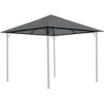 Quick Star Pavillon-Ersatzdach 3x3m Grau, wasserabweisend, mit Lüftungsschlitzen, 180 g/m²