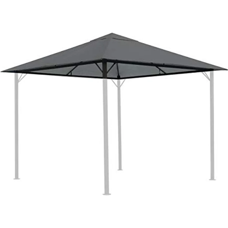 Quick Star Pavillon-Ersatzdach 3x3m Grau, wasserabweisend, mit Lüftungsschlitzen, 180 g/m² – Bild 1