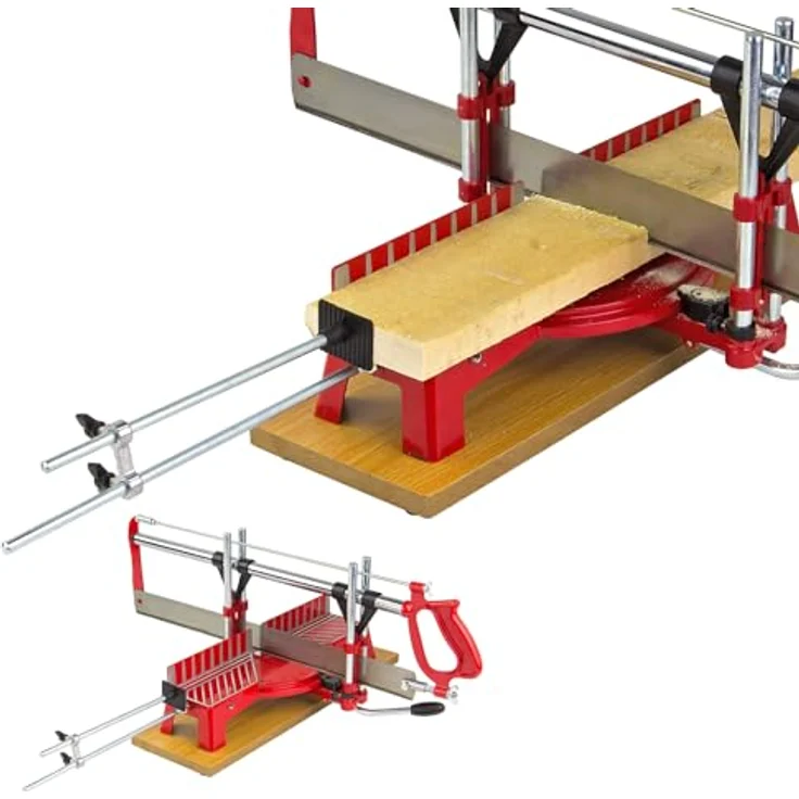 DEMA Handgeführte Tischgehrungssäge GS 550, präzise Kappsäge mit stabiler Aluminiumkonstruktion und hochwertigem Sägeblatt – Bild 6