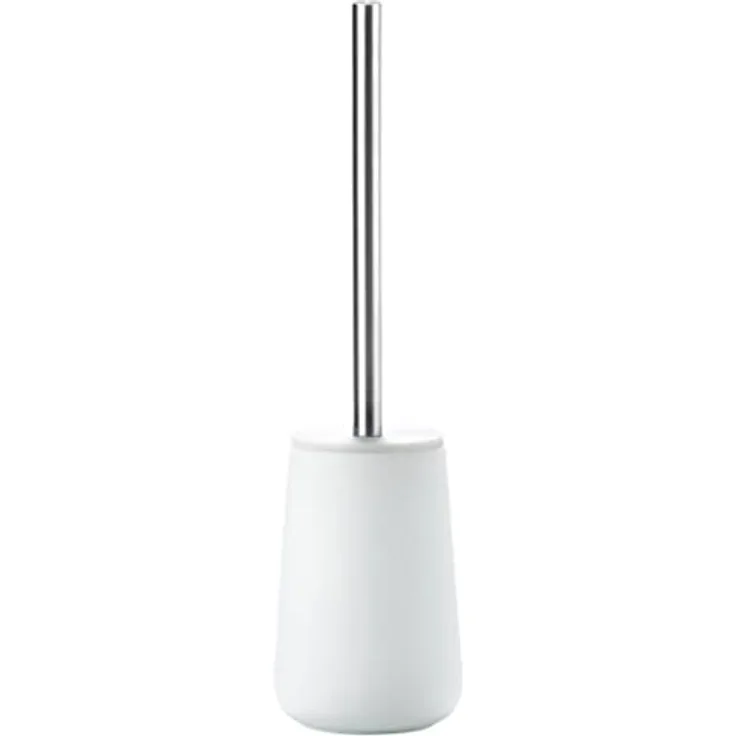 Zone Denmark Nova Toilettenbürste, Klobürste aus Porzellan und Edelstahl, WC Bürste mit Bürstenhalter, Soft-Touch-Beschichtung, Durchm. 10,3 cm, Höhe 37 cm, Weiß
