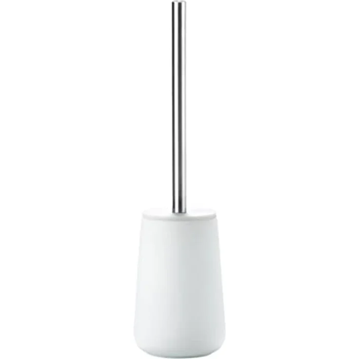 Zone Denmark Nova Toilettenbürste, Klobürste aus Porzellan und Edelstahl, WC Bürste mit Bürstenhalter, Soft-Touch-Beschichtung, Durchm. 10,3 cm, Höhe 37 cm, Weiß – Bild 1