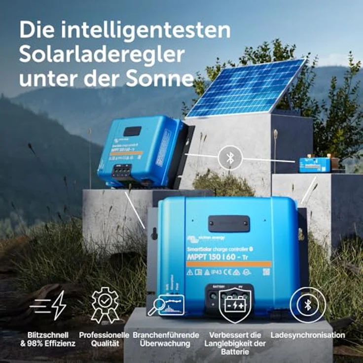 Victron Energy SmartSolar Laderegler MPPT 12 V, 24 V, 48 V, 60A, effizienter Solar-Laderegler mit Bluetooth und umfassendem Schutz – Bild 3
