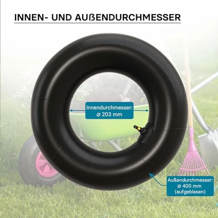 Wiltec - Schlauch Luftschlauch für Rasenmäherreifen TR87 16x6.50-8 Rasentraktor Aufsitzmäher – Bild 6
