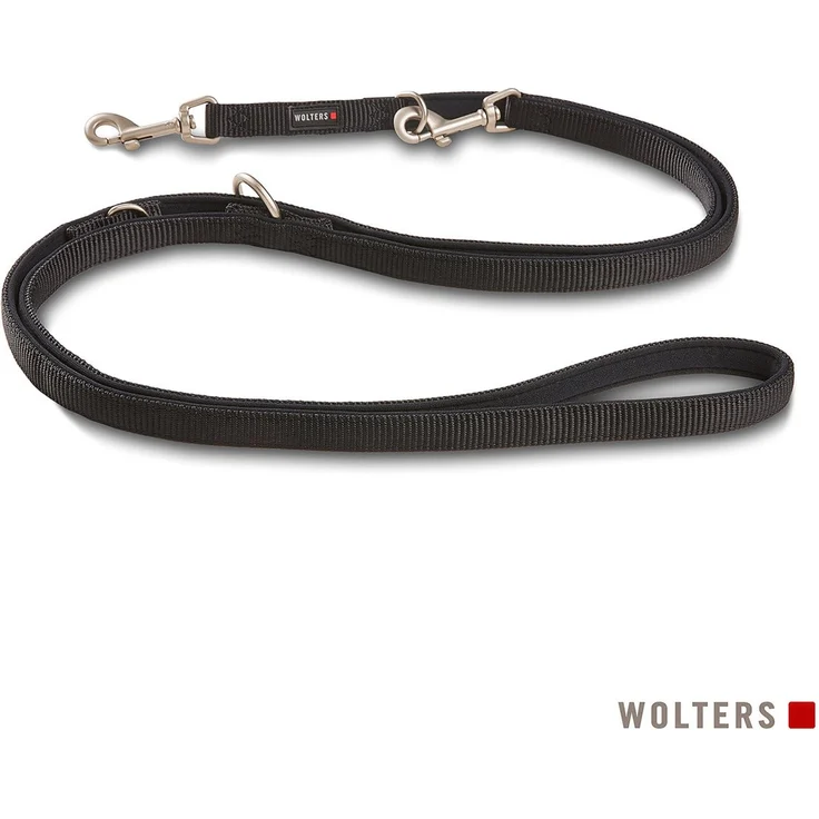 Wolters Hundeleine Professional Comfort, 2 Meter lange Leine aus 100% Nylon und Neopren mit Polsterung, schwarz/schwarz – Bild 1