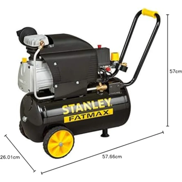 Stanley Kompressor 251/10/24S FMXCM0062E - Luftkompressor 10Bar - 24L - 240L/Min - Integrierter Anti-Rutsch-Griff - Schwarz – Bild 4