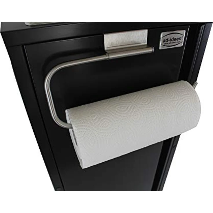 ad-ideen Mobiles Handwaschbecken mit Warmwasser, Edelstahlspüle 325 x 265 mm, Dunkel Anthrazit, Automatikwasserhahn und Papierrollenhalter – Bild 3