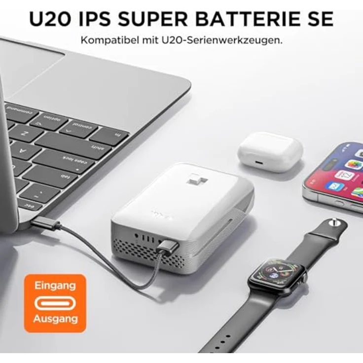 Litheli U20 Akku-Rasentrimmer HANDY+, 20 V, 2 Ah, Li-Ionen, 2-in-1 Funktion mit 25 cm Schnittbreite, USB-C Akku Powerbank – Bild 6