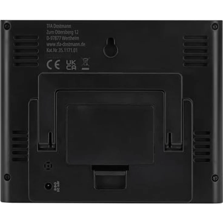 TFA Funkwetterstation, Wetterstation mit Temperatursensor und Hygrometer, Schwarz – Bild 4