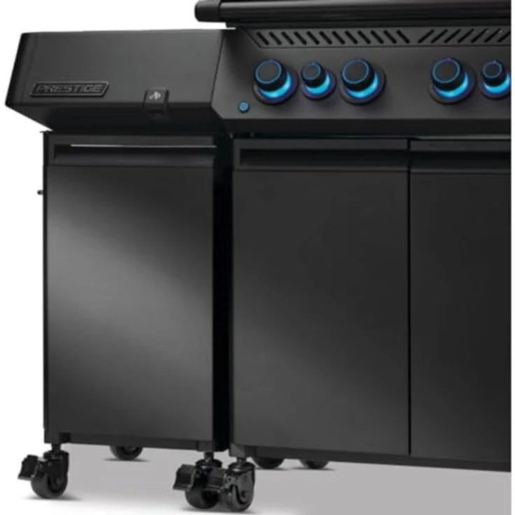 Napoleon Prestige 500 Phantom Seitenschrank 2er Set, mattschwarz, mit versteckter Schublade und 4 Rollen – Bild 2