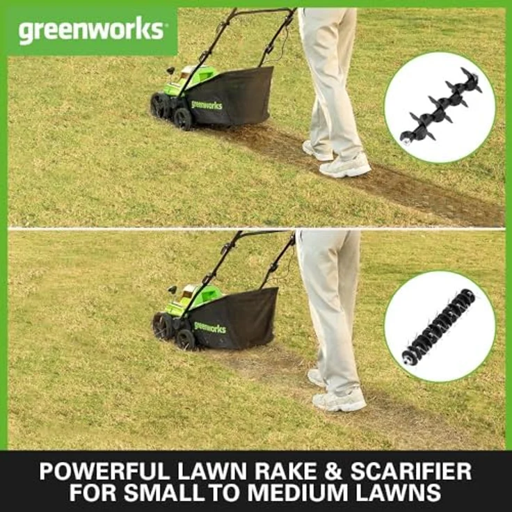 Greenworks GD40SC38II, Elektro-Vertikutierer mit 36 cm Arbeitsbreite, bürstenlosem Motor ohne Akku und Ladegerät – Bild 2
