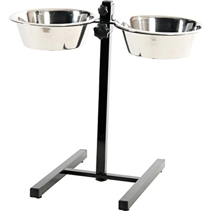 Zolux Verstellbare Halterung mit 2 Schalen aus Edelstahl für Hunde Durchmesser 24,5 cm Fassungsvermögen 2,75 l – Bild 2