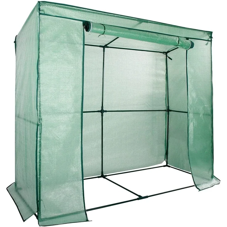 Floordirekt Gewächshaus Botanika inkl. Spannseile, Erdanker und Aufbauanleitung, 1,6m² 200x78x170 cm, grün