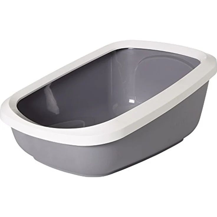 Katzentoilette mit Rand "ASEO JUMBO" grau / weiß 67,5 x 48,5 x 28 cm – Bild 1