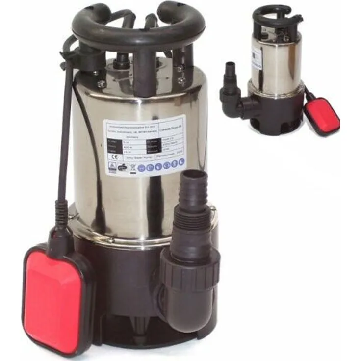 Apex Edelstahl Schmutzwasser Tauchpumpe 400W mit Schwimmerschalter und 10m Zuleitung, Gartenpumpe 44328