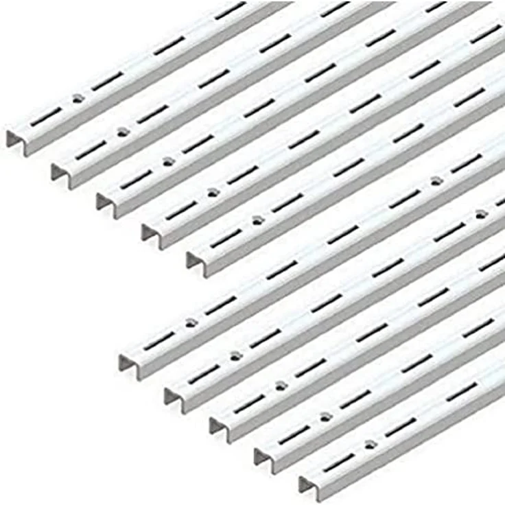 Emuca 7907812 Leistenprofil, einfache Bohrung, Durchlass 50 mm für Regalwinkel, weiß, L 1000 mm, Set aus 10 Stück – Bild 2