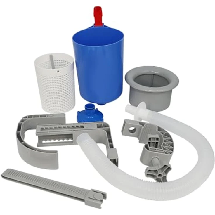 HAF Pool Einhängeskimmer Komplett Set, Oberflächenskimmer für Quick-Up und Frame Pools, blau, inkl. Anschlussschlauch 32mm/38mm, höhenverstellbar von 150-240mm, mit Zubehör – Bild 5