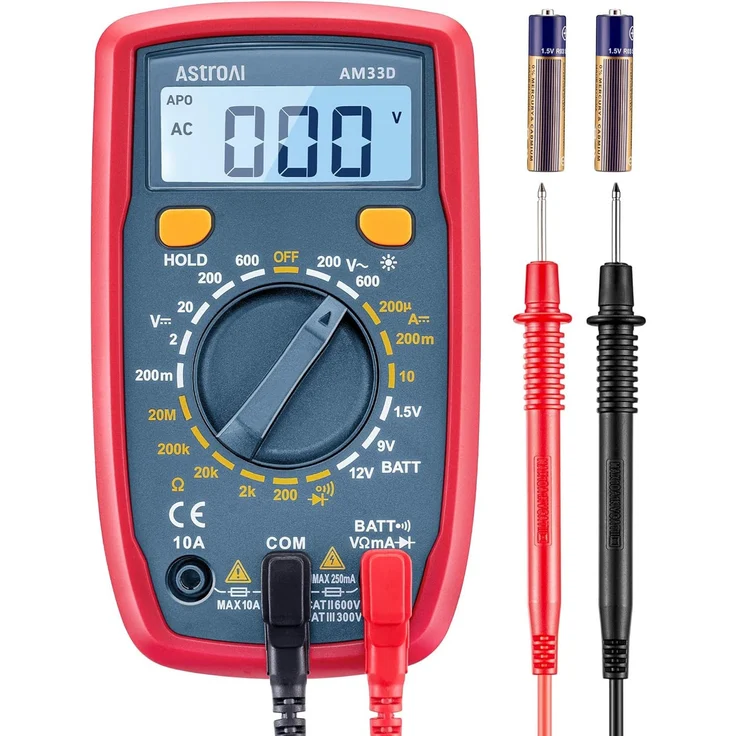 AstroAI Multimeter Digital Multimeter mit Ohm Volt Ampere Spannung Tester Messung – Bild 1