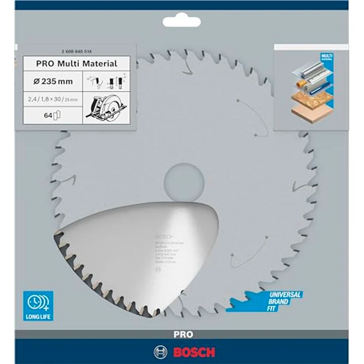 Bosch Professional Kreissägeblatt (für Multi Material, AußenØ: 235 mm, Bohrung: 30 mm, Zubehör für Kreissägen) – Bild 2