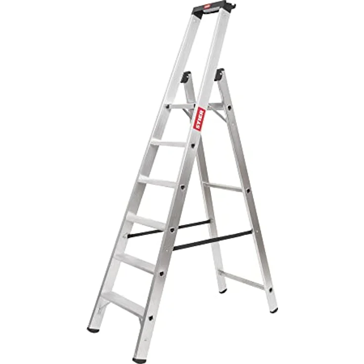 STIER Stufen Stehleiter Premium 6 Stufen einseitig begehbar – Bild 1